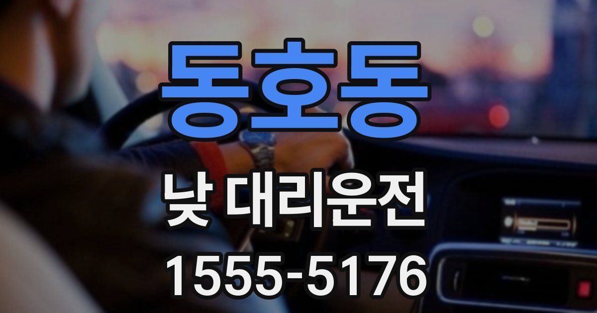 동호동 낮 대리운전