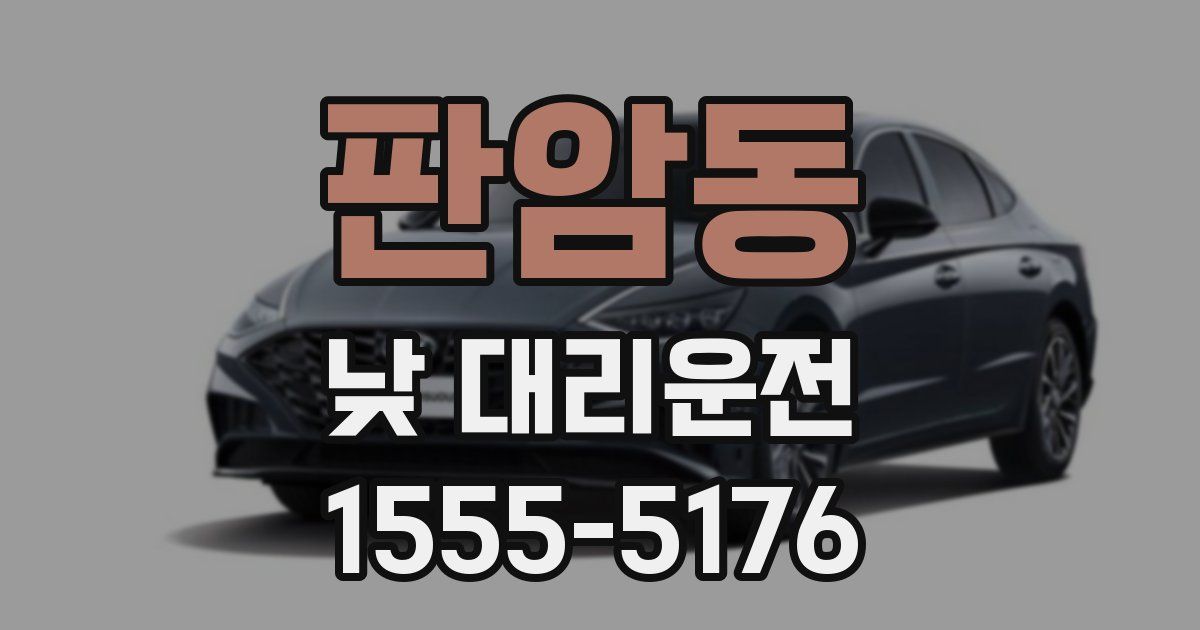 판암동 낮 대리운전