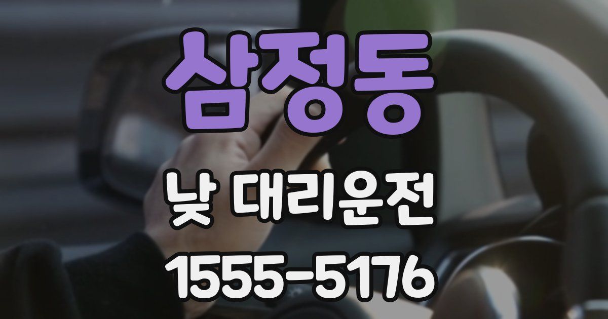 삼정동 낮 대리운전