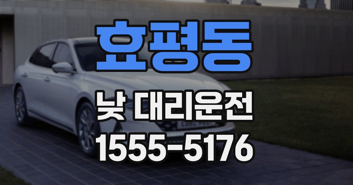 효평동 낮 대리운전