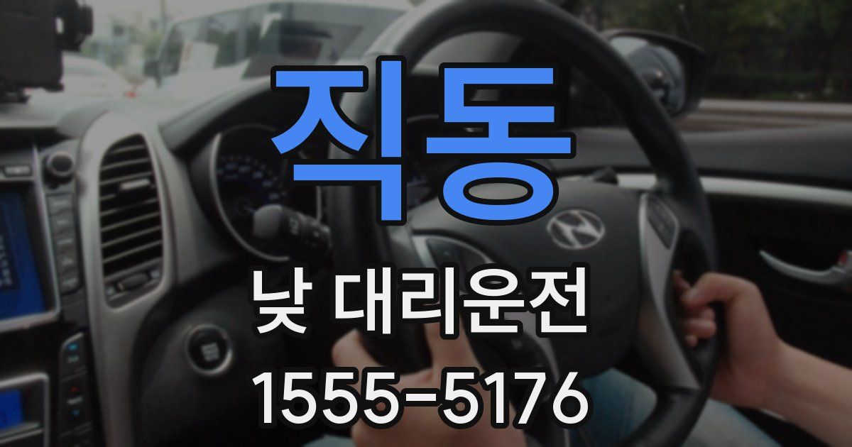 직동 낮 대리운전