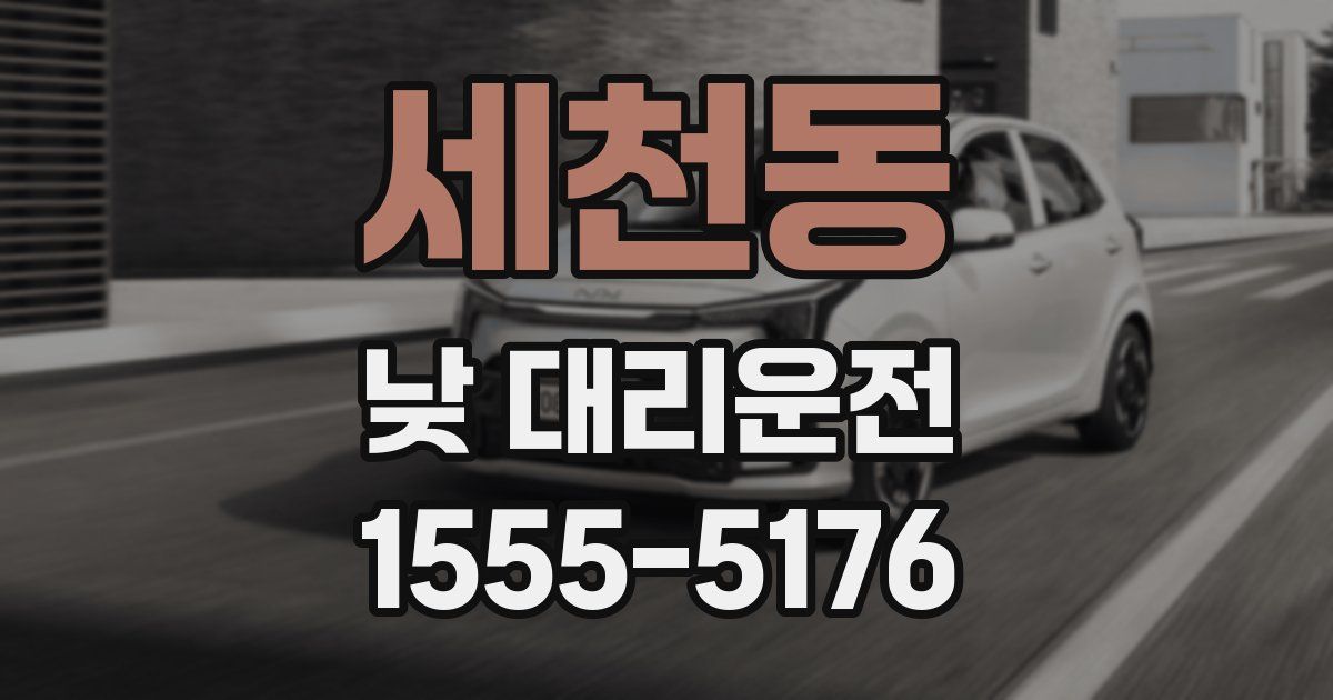 세천동 낮 대리운전