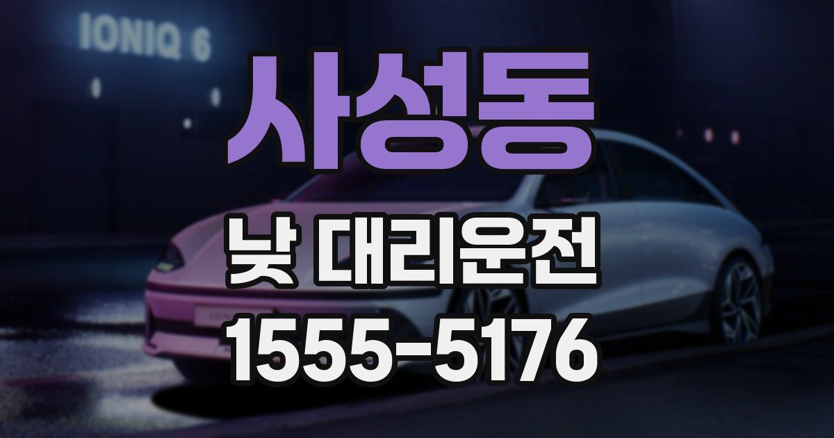 사성동 낮 대리운전