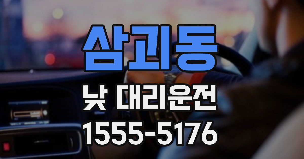 삼괴동 낮 대리운전