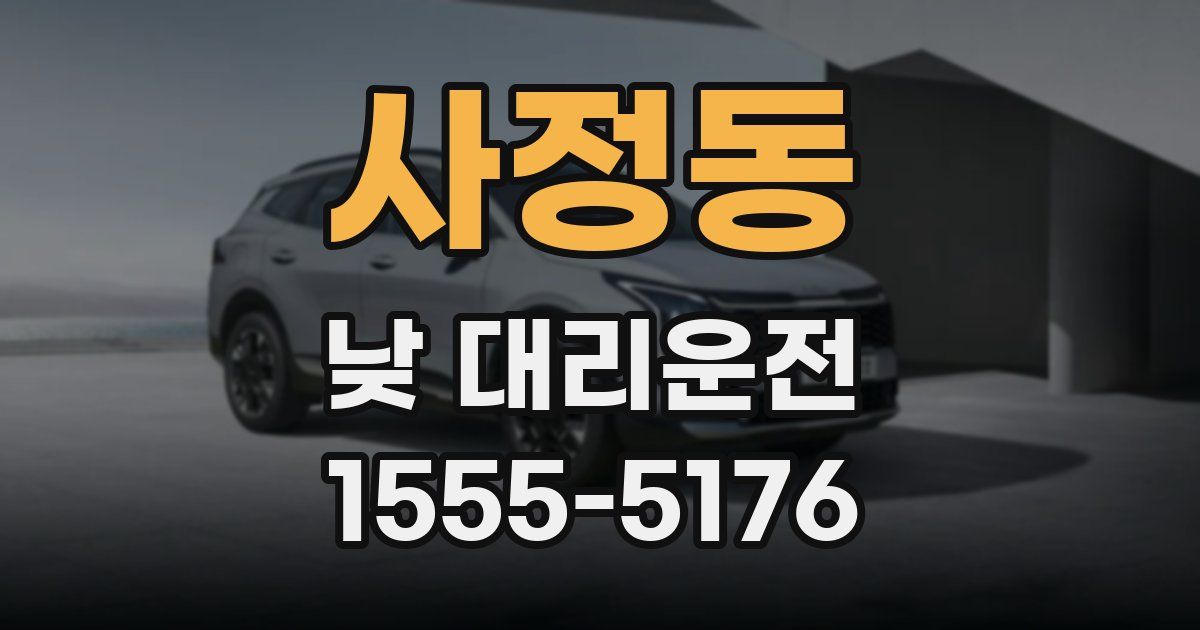 사정동 낮 대리운전