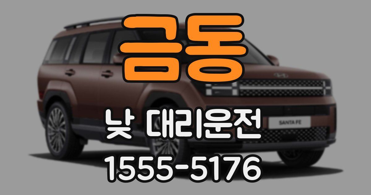 금동 낮 대리운전