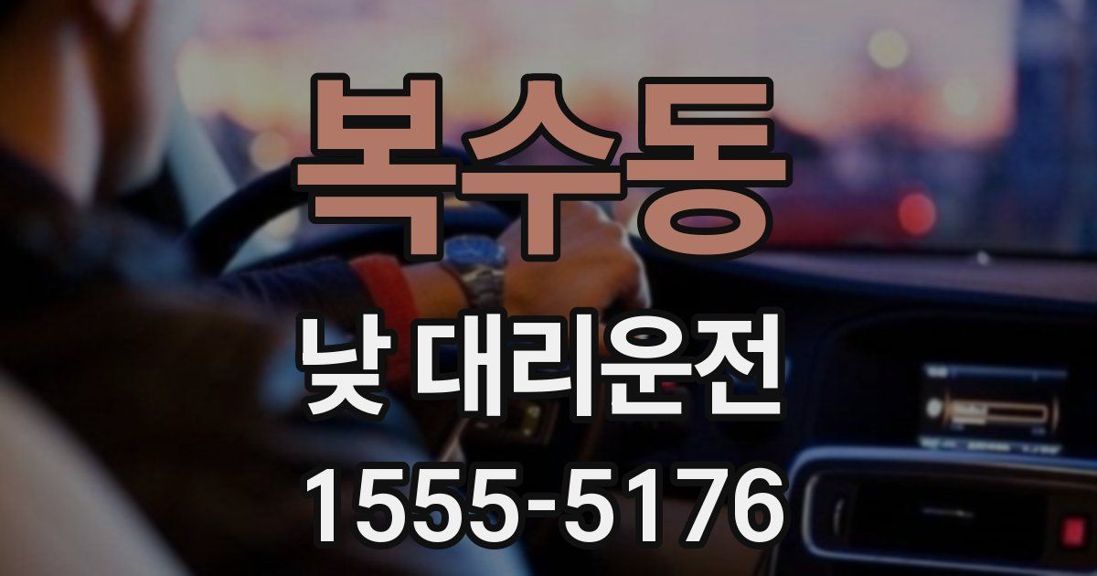 복수동 낮 대리운전