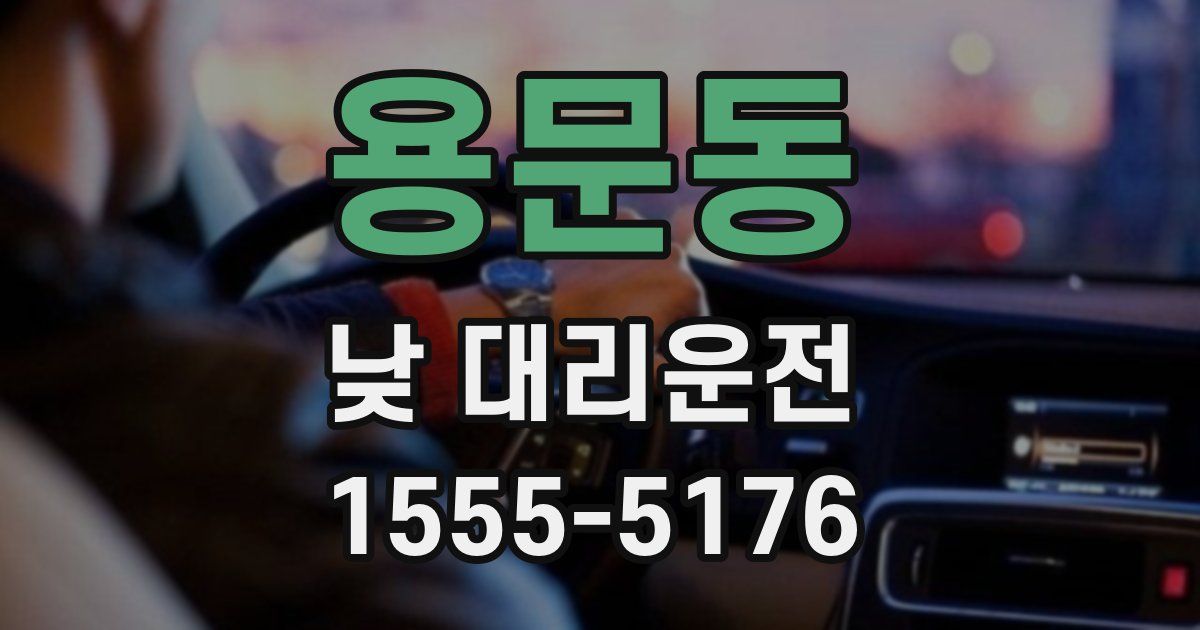 용문동 낮 대리운전