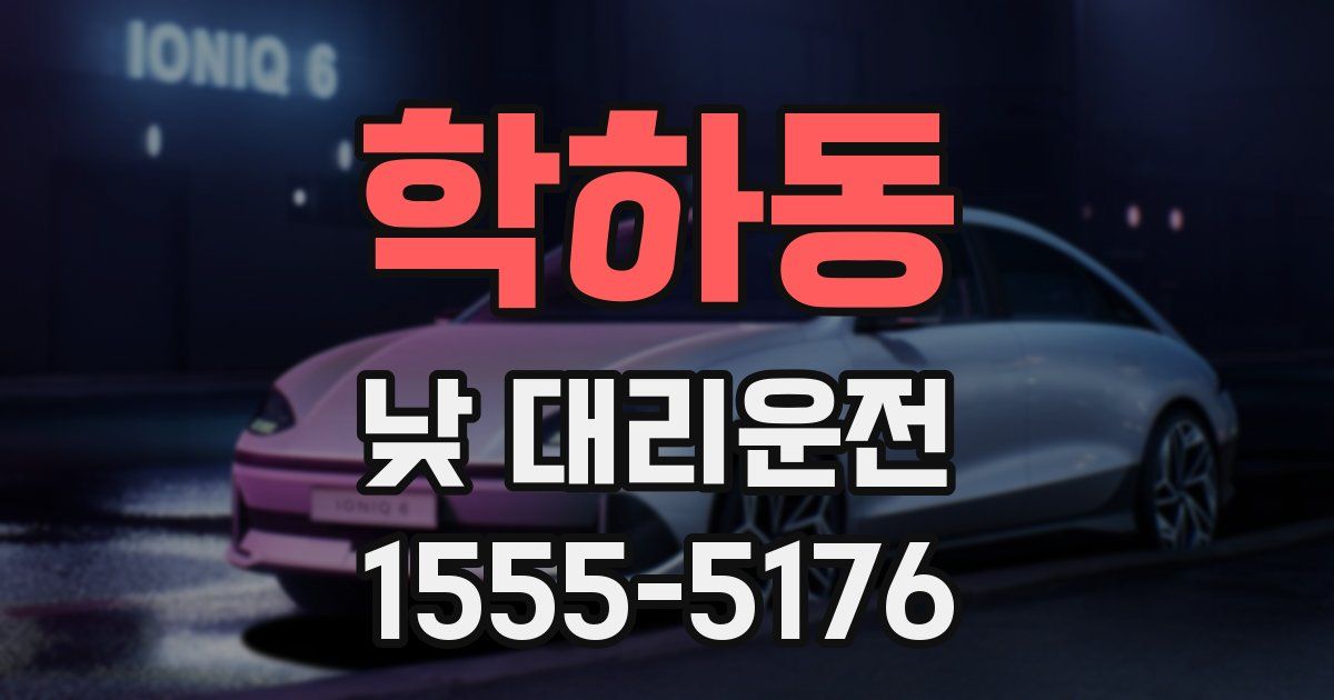 학하동 낮 대리운전
