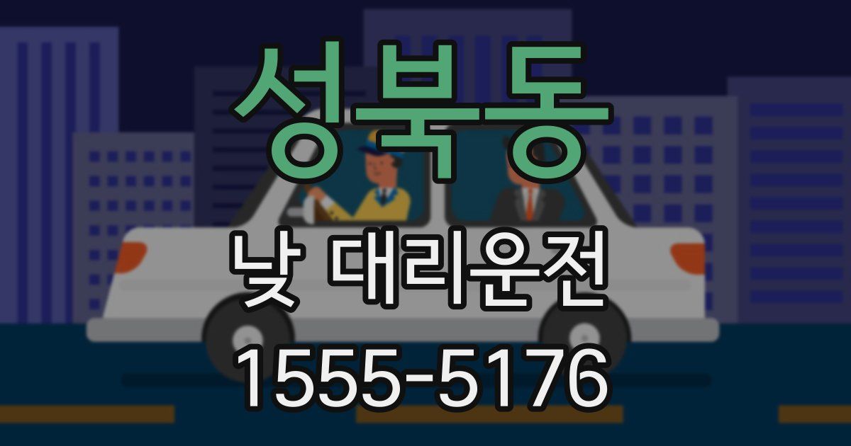성북동 낮 대리운전