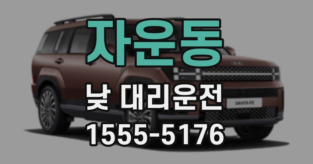 자운동 낮 대리운전