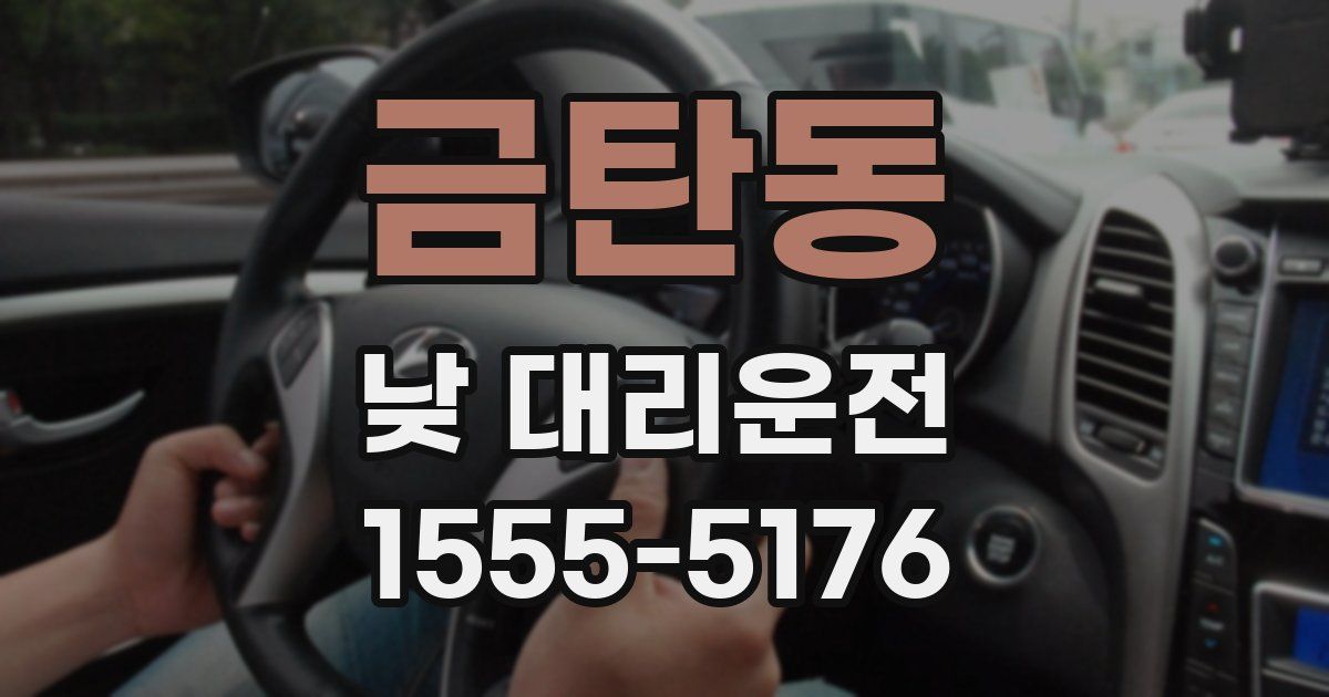 금탄동 낮 대리운전