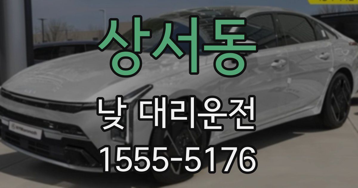 상서동 낮 대리운전