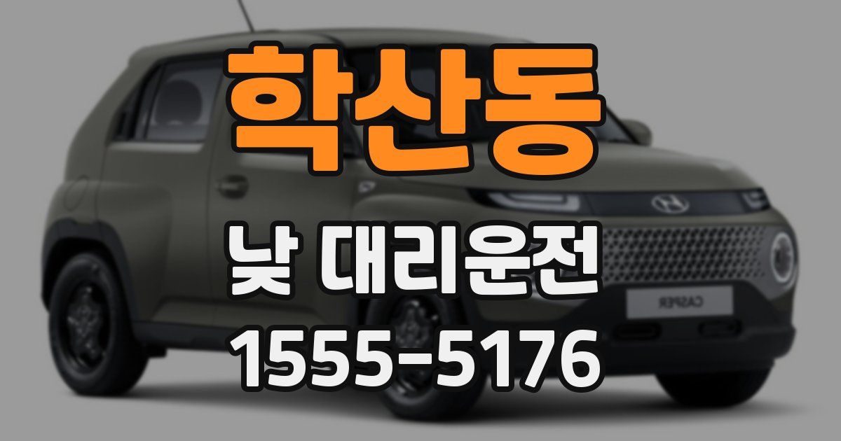 학산동 낮 대리운전