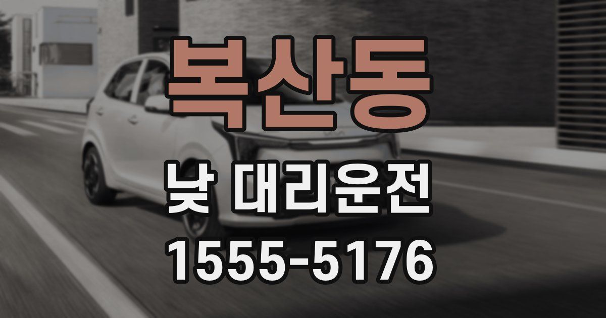 복산동 낮 대리운전