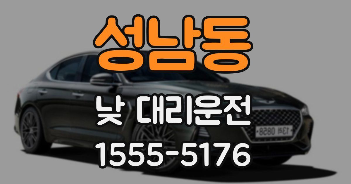 성남동 낮 대리운전