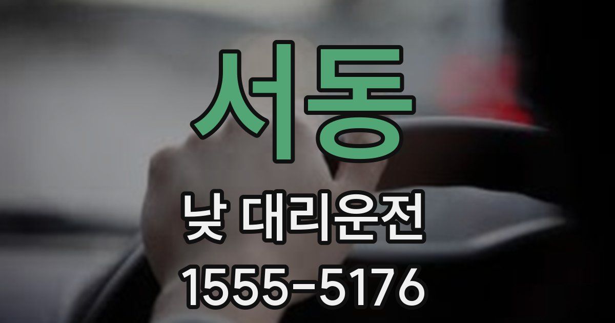 서동 낮 대리운전