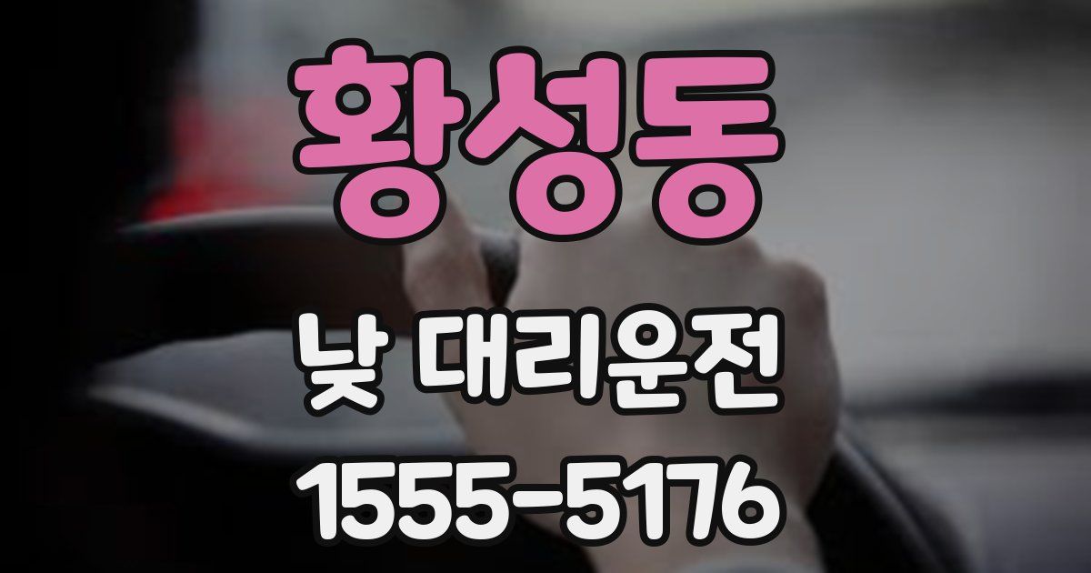 황성동 낮 대리운전