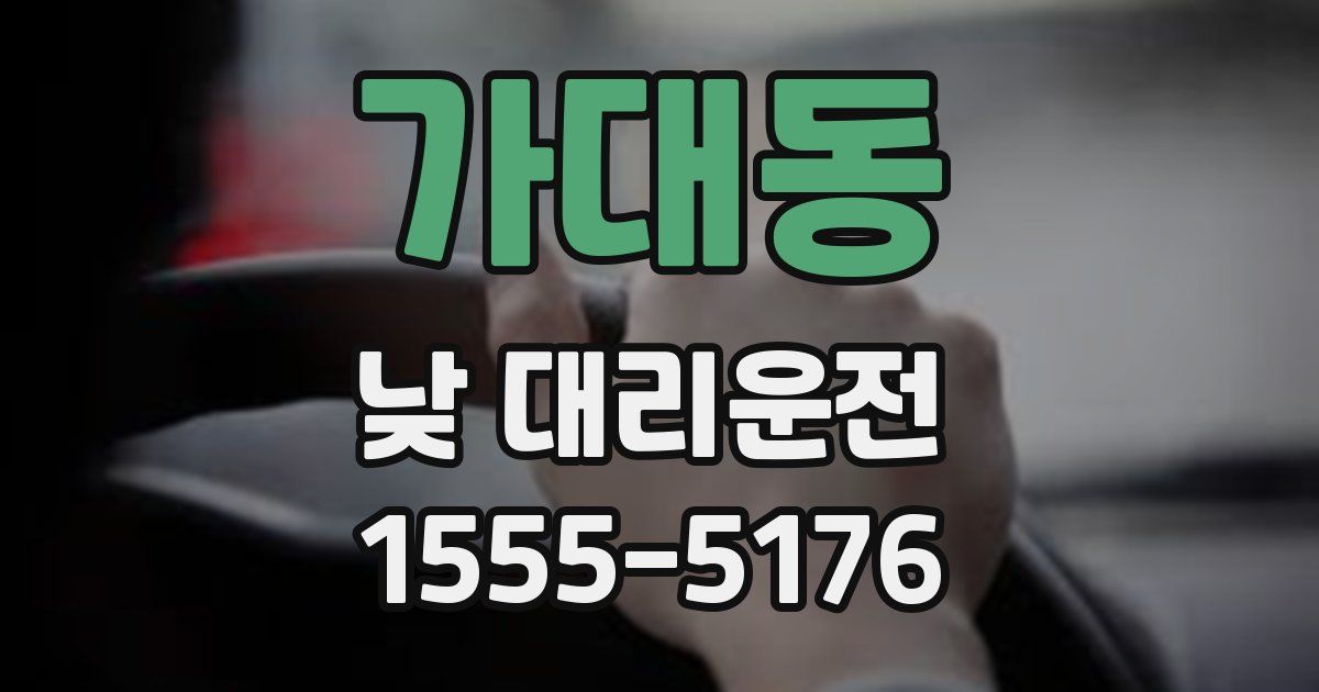 가대동 낮 대리운전