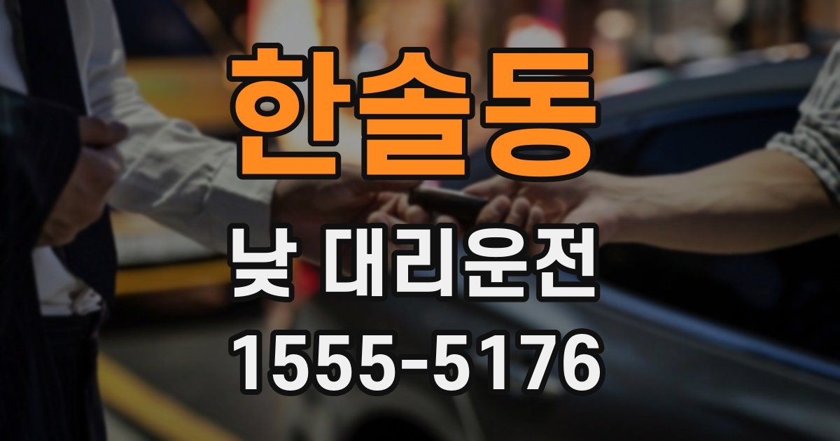 한솔동 낮 대리운전