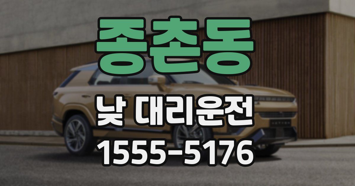 종촌동 낮 대리운전