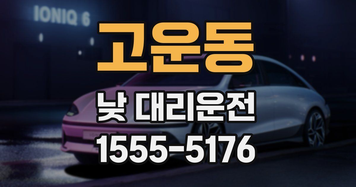 고운동 낮 대리운전