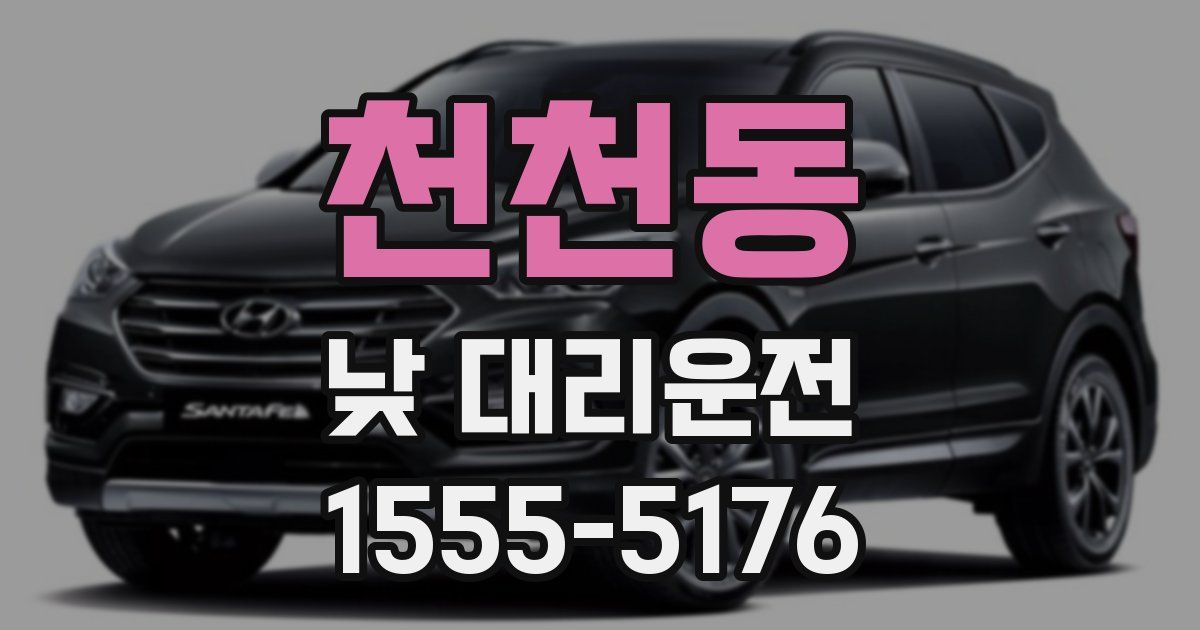 천천동 낮 대리운전