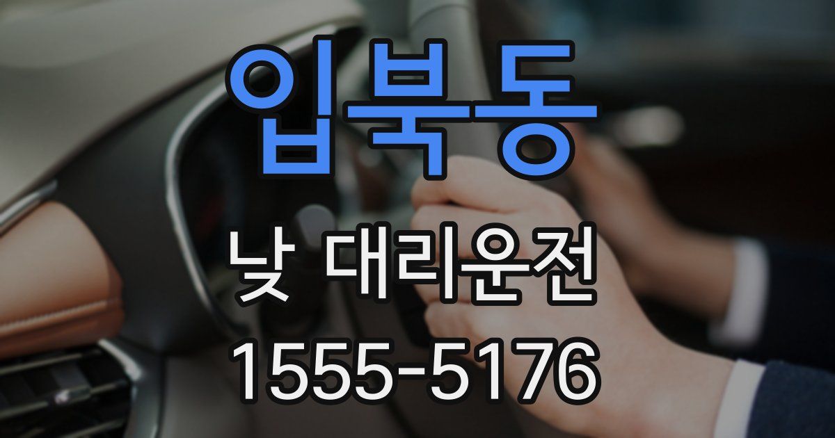입북동 낮 대리운전