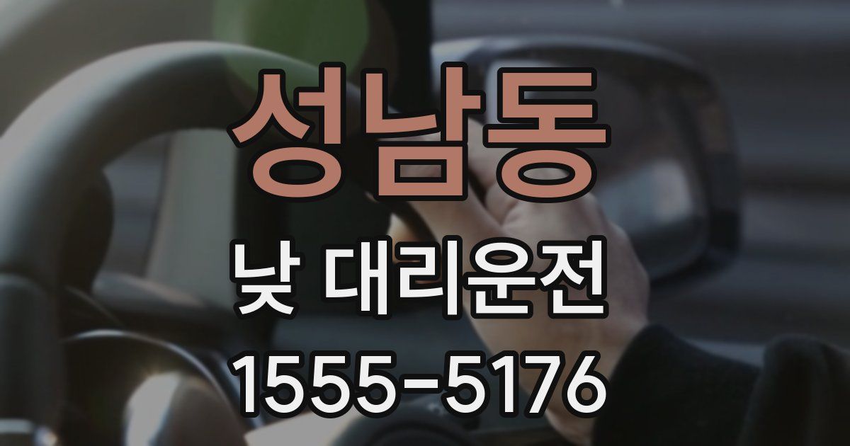성남동 낮 대리운전