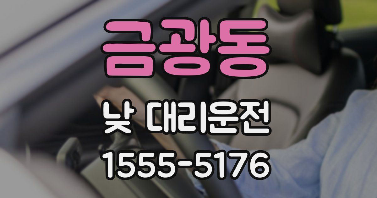 금광동 낮 대리운전