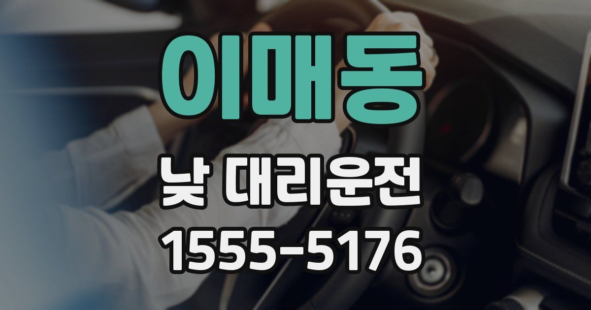 이매동 낮 대리운전