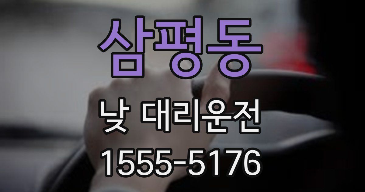 삼평동 낮 대리운전