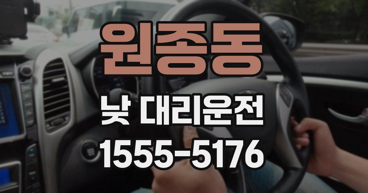원종동 낮 대리운전