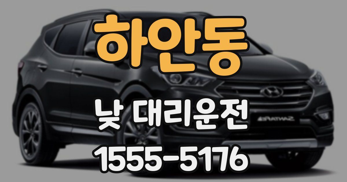 하안동 낮 대리운전