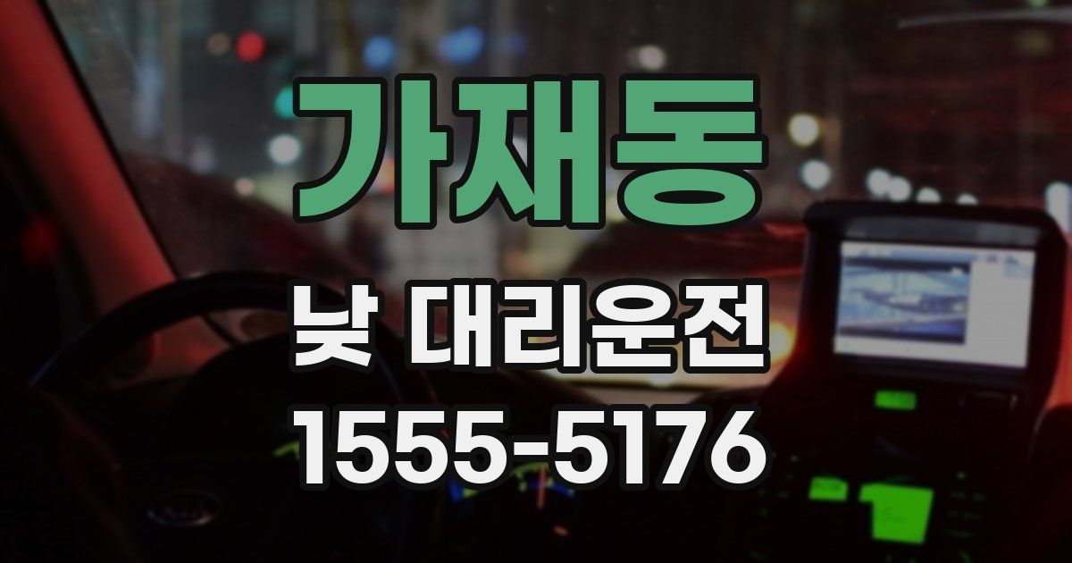 가재동 낮 대리운전