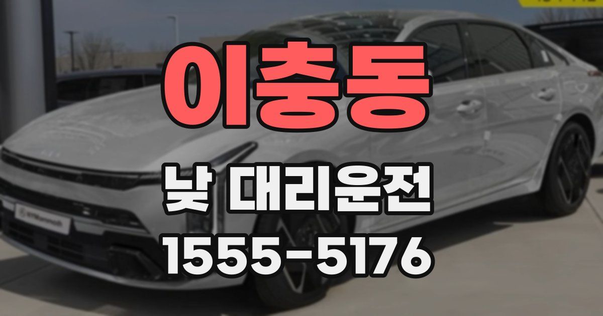 이충동 낮 대리운전