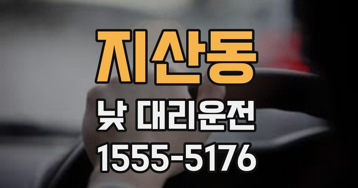 지산동 낮 대리운전