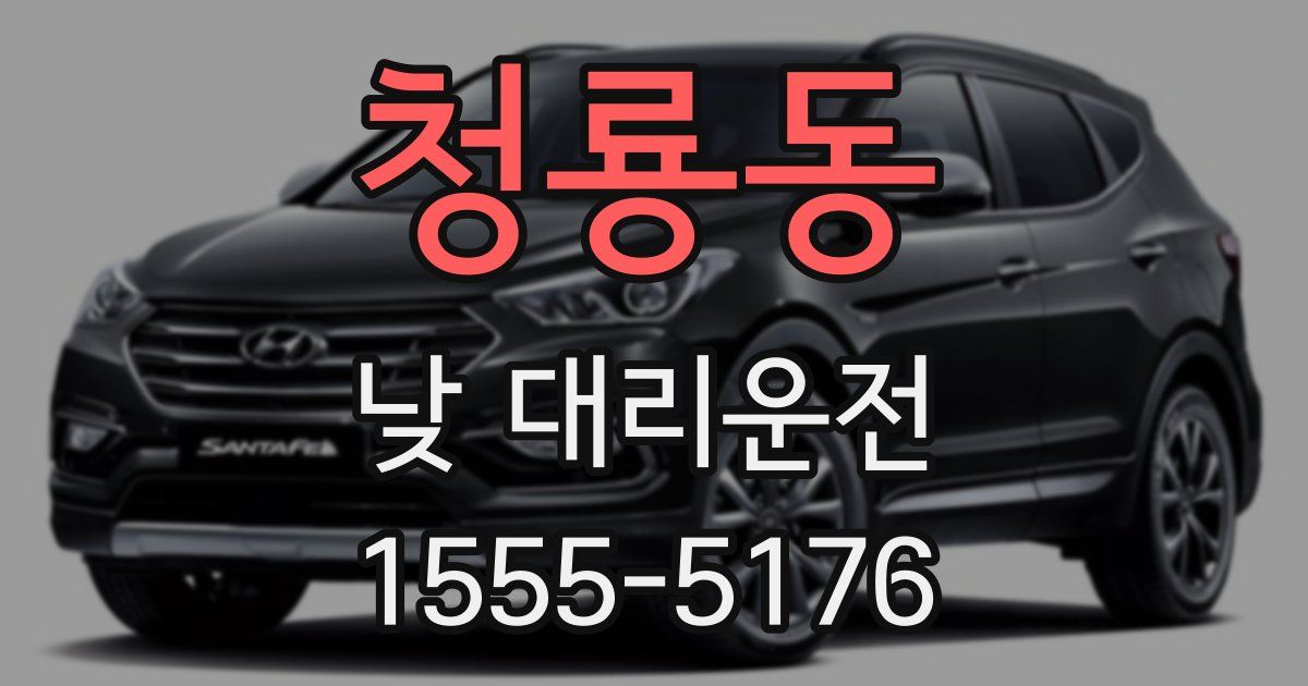 청룡동 낮 대리운전