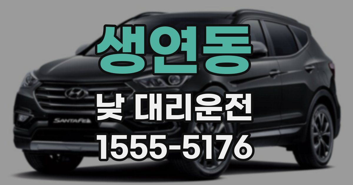 생연동 낮 대리운전