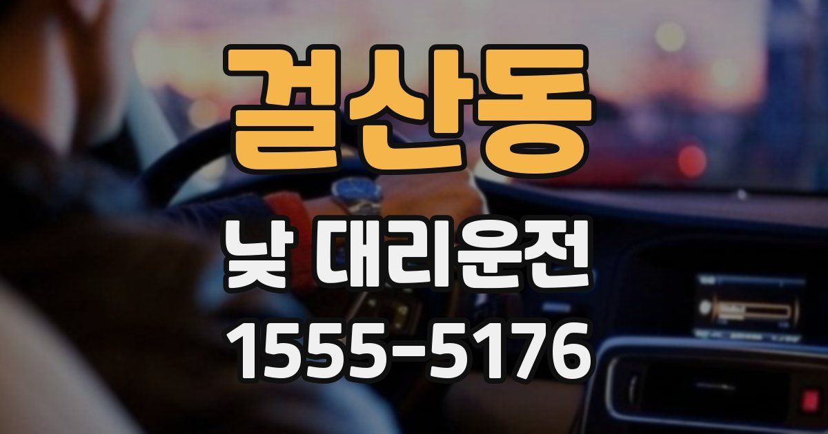 걸산동 낮 대리운전