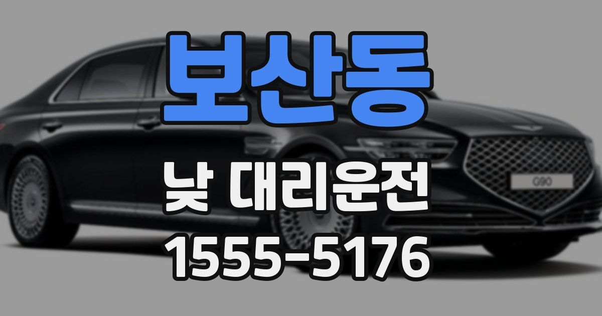 보산동 낮 대리운전
