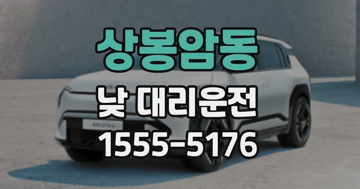 상봉암동 낮 대리운전