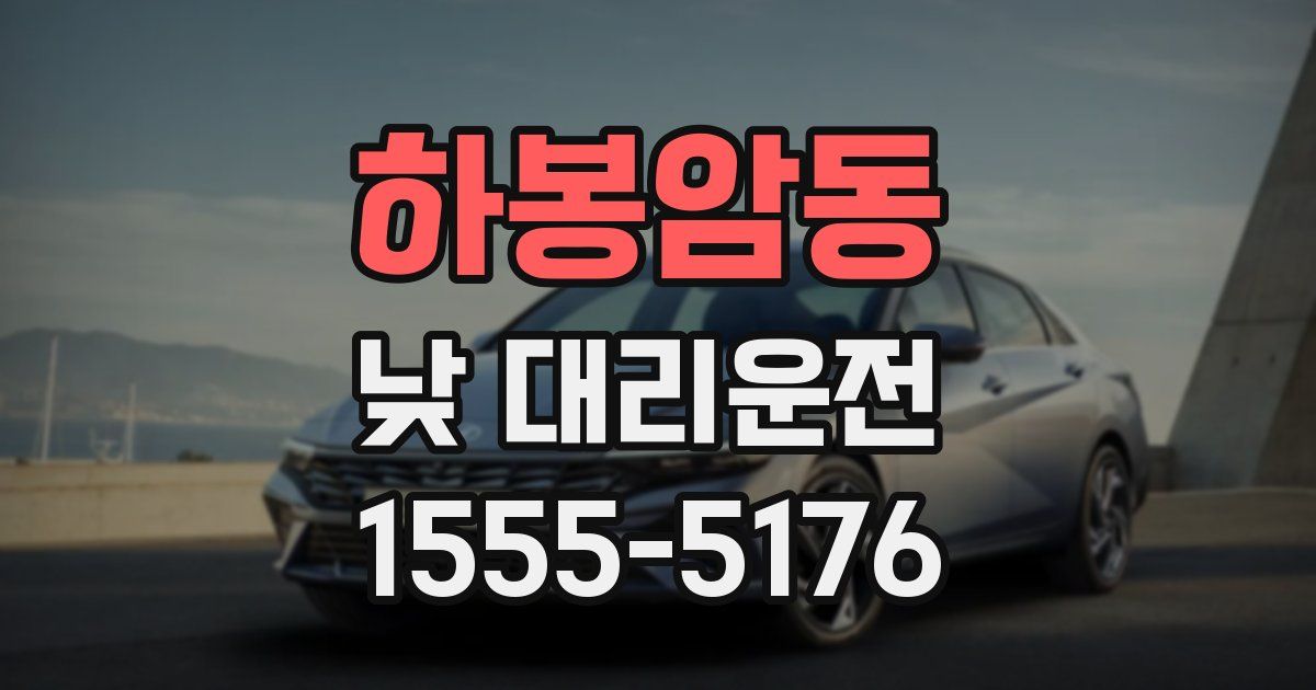 하봉암동 낮 대리운전