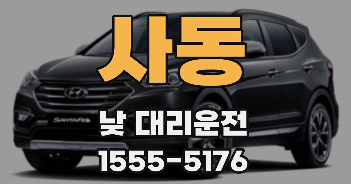 사동 낮 대리운전