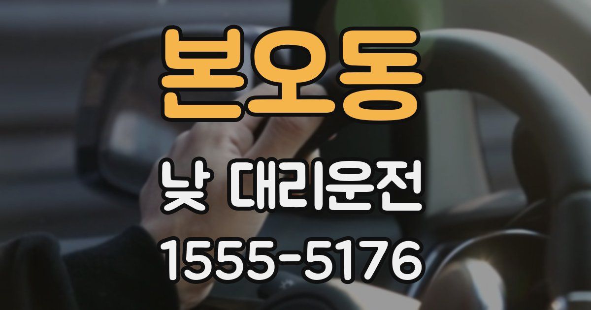 본오동 낮 대리운전