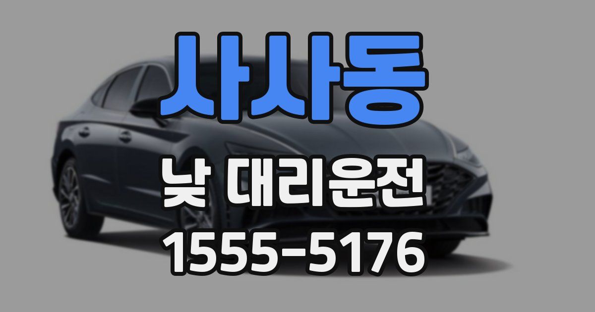 사사동 낮 대리운전