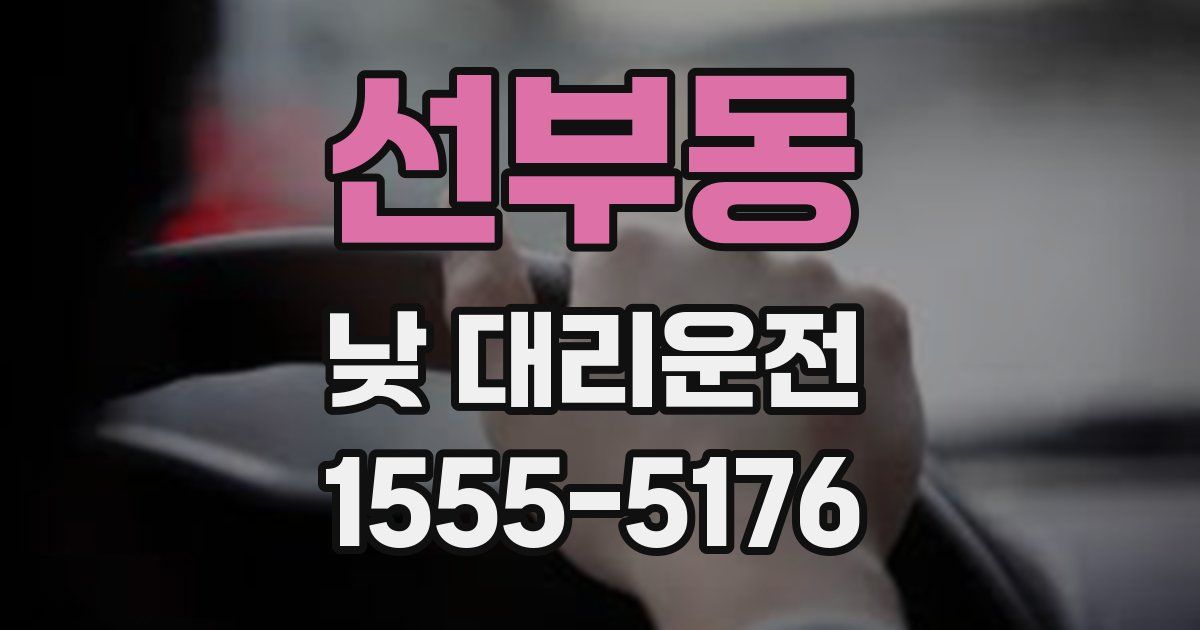 선부동 낮 대리운전