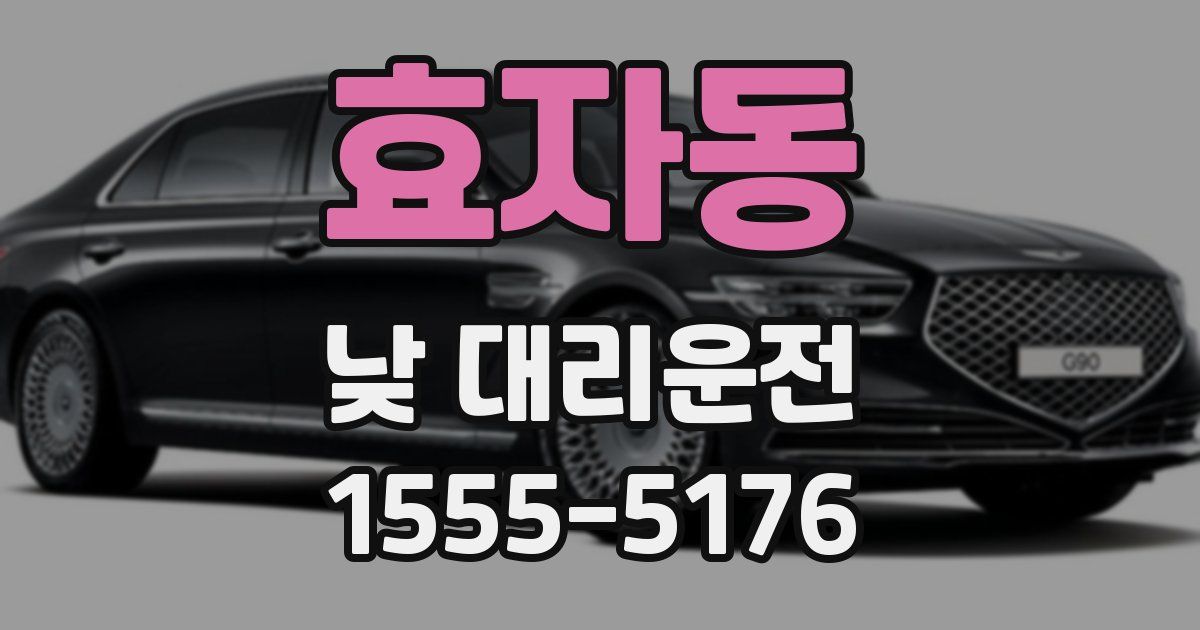 효자동 낮 대리운전