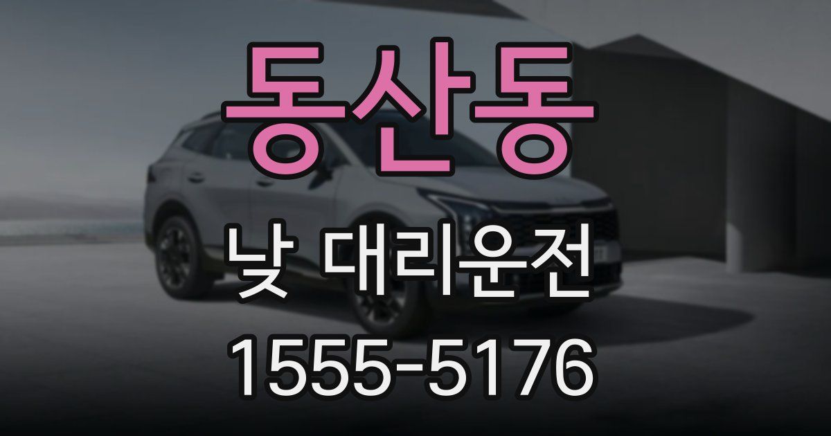 동산동 낮 대리운전