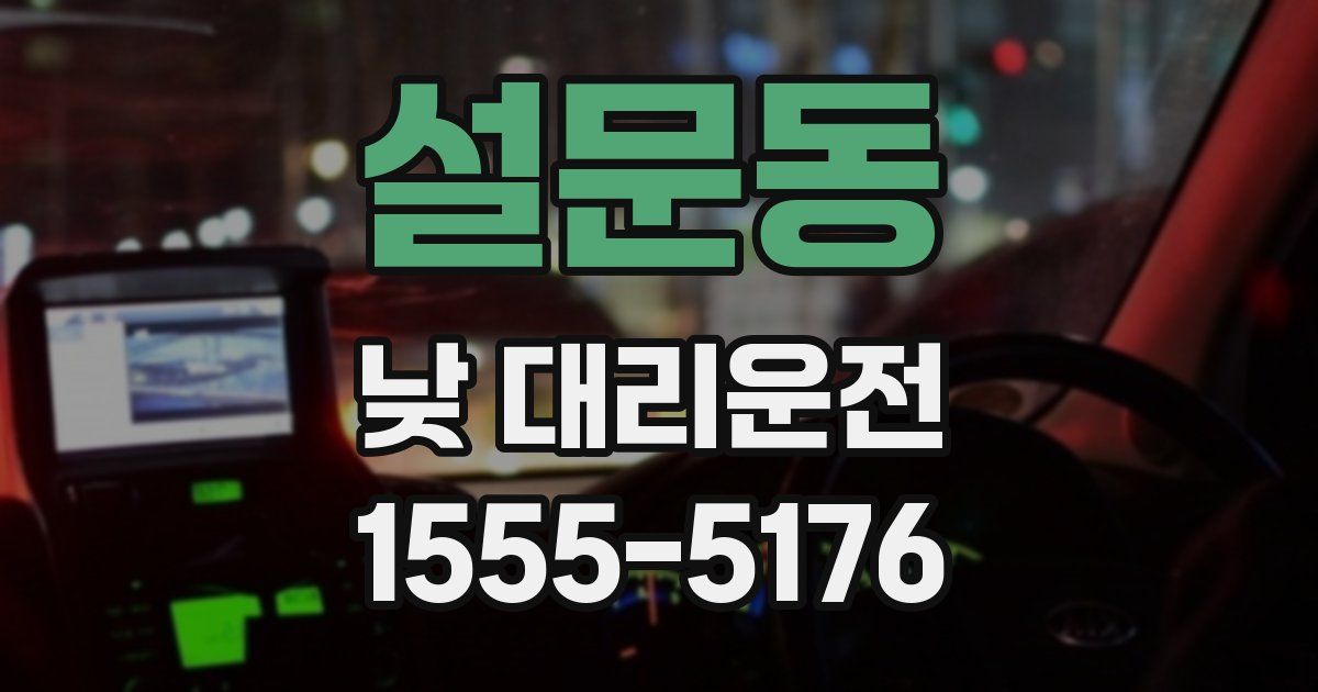 설문동 낮 대리운전